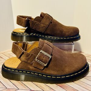 Dr Martens Jorge II Bronx CF Stead Suede Slingback Mule M 8 W 9 Brown Sandals